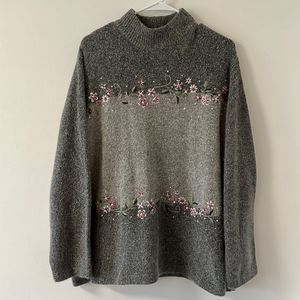 Vintage Embroidered Silk/Angora Blend Sweater